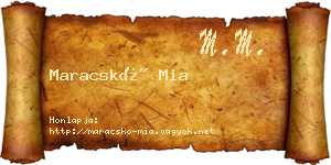 Maracskó Mia névjegykártya